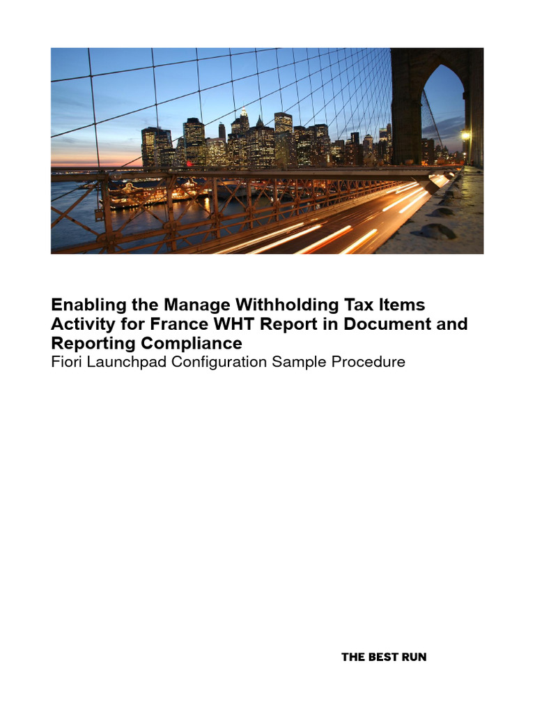 France Withholding Tax Reporting Setup | PDF | Software | Computing