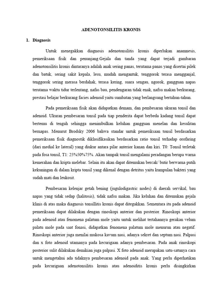 DX+Tatalaksana ADENOTONSILITIS KRONIS | PDF