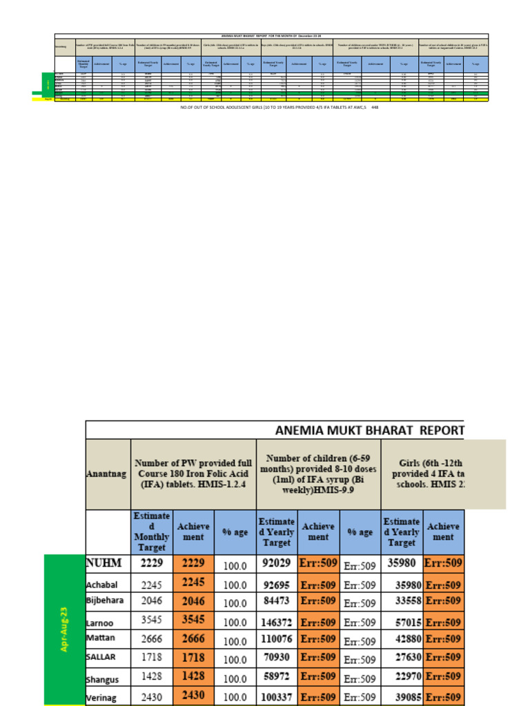 Amb Reporting Format Dec 2023 Block Mattan | PDF
