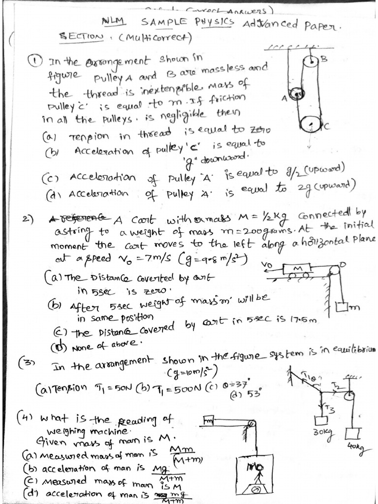 Physics Advanced Sample Test | PDF