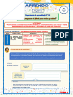 Escribimos La Propuesta de Acciones.: Ficha 1