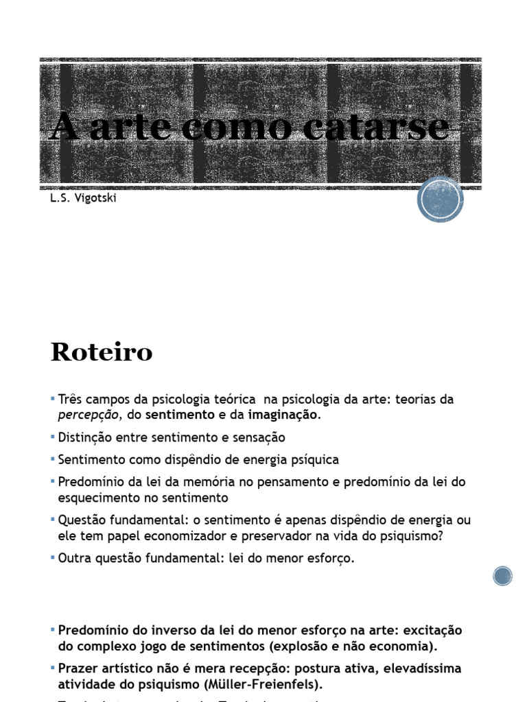A Arte como Catarse em Vigotski | PDF | Emoções | Aristóteles