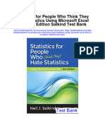 Instant download Statistics for People Who Think They Hate Statistics Using Microsoft Excel 2016 4th Edition Salkind Test Bank pdf full chapter