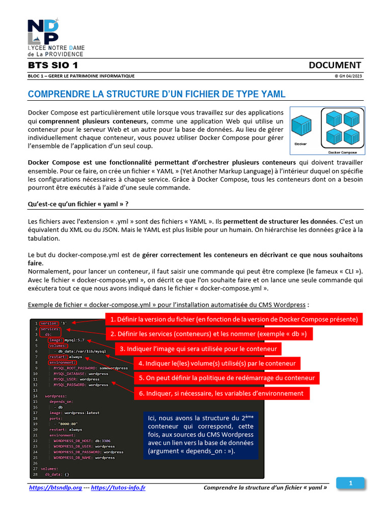 Structure d'un fichier YAML pour Docker | PDF | WordPress | Fichier ...
