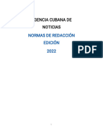 Normas de Redacción de La Agencia Cubana de Noticias 2022