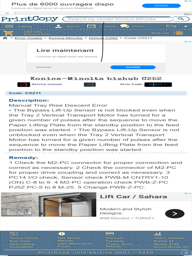 Konica Minolta C0211 Error Guide | PDF | Manufactured Goods