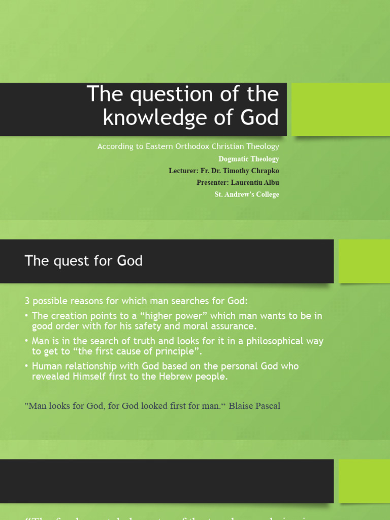 Understanding God in Orthodox Theology | PDF | God | Faith