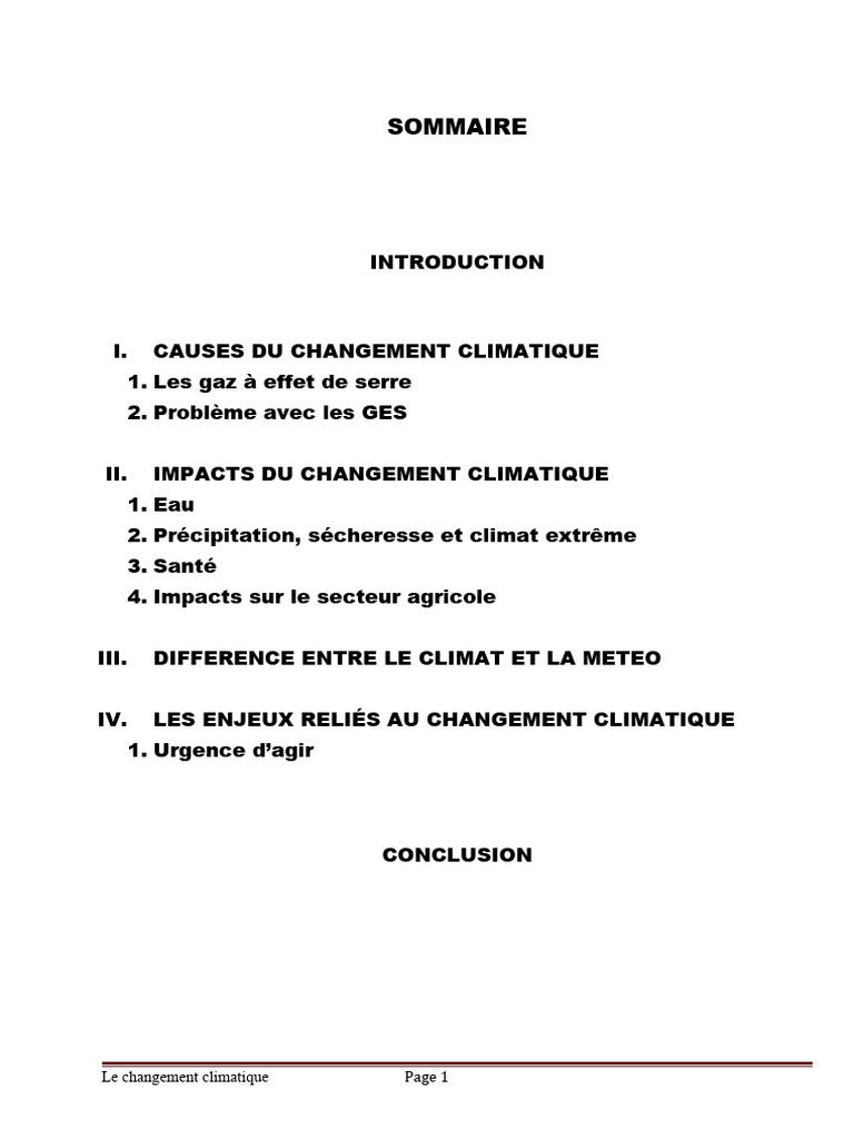 Causes et impacts du changement climatique | PDF | Gaz à effet de serre ...