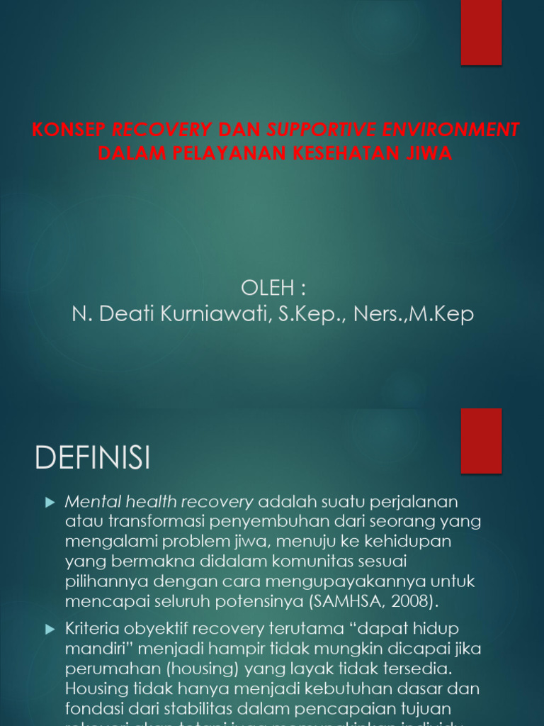 Arti dan Konsep Recovery Kesehatan Jiwa | PDF | Pengembangan Diri