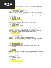 PDIC Quiz With Answers
