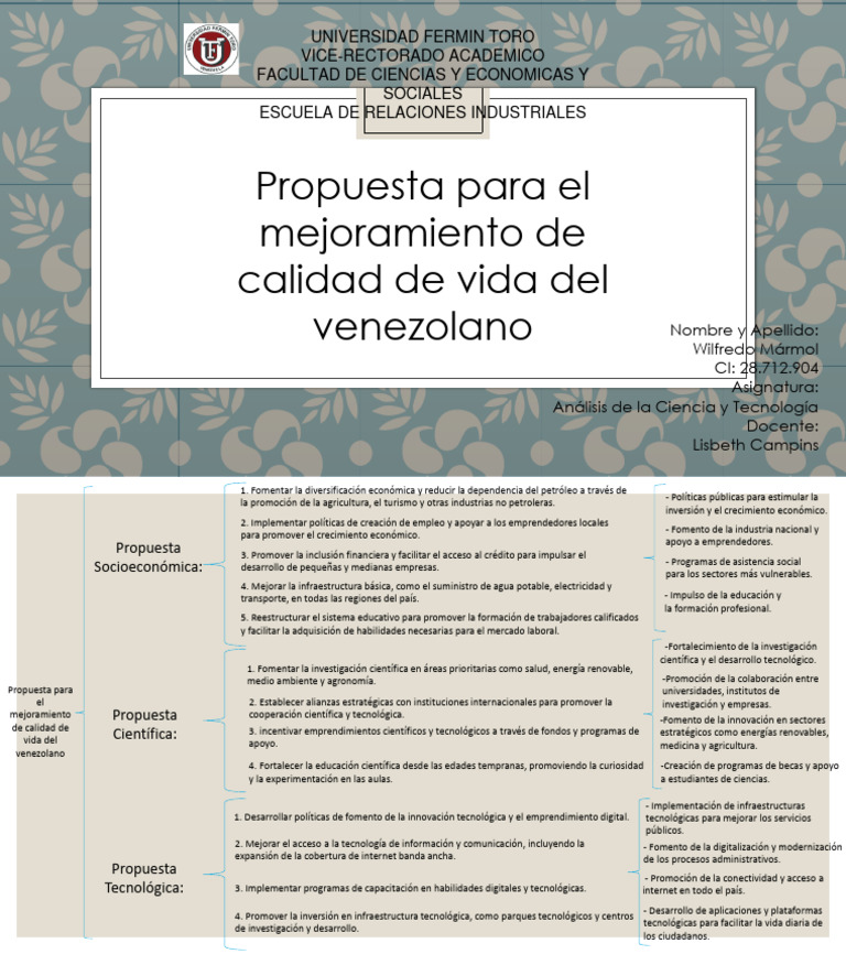 Propuestas para Mejorar la Vida en Venezuela | PDF | Iniciativa ...