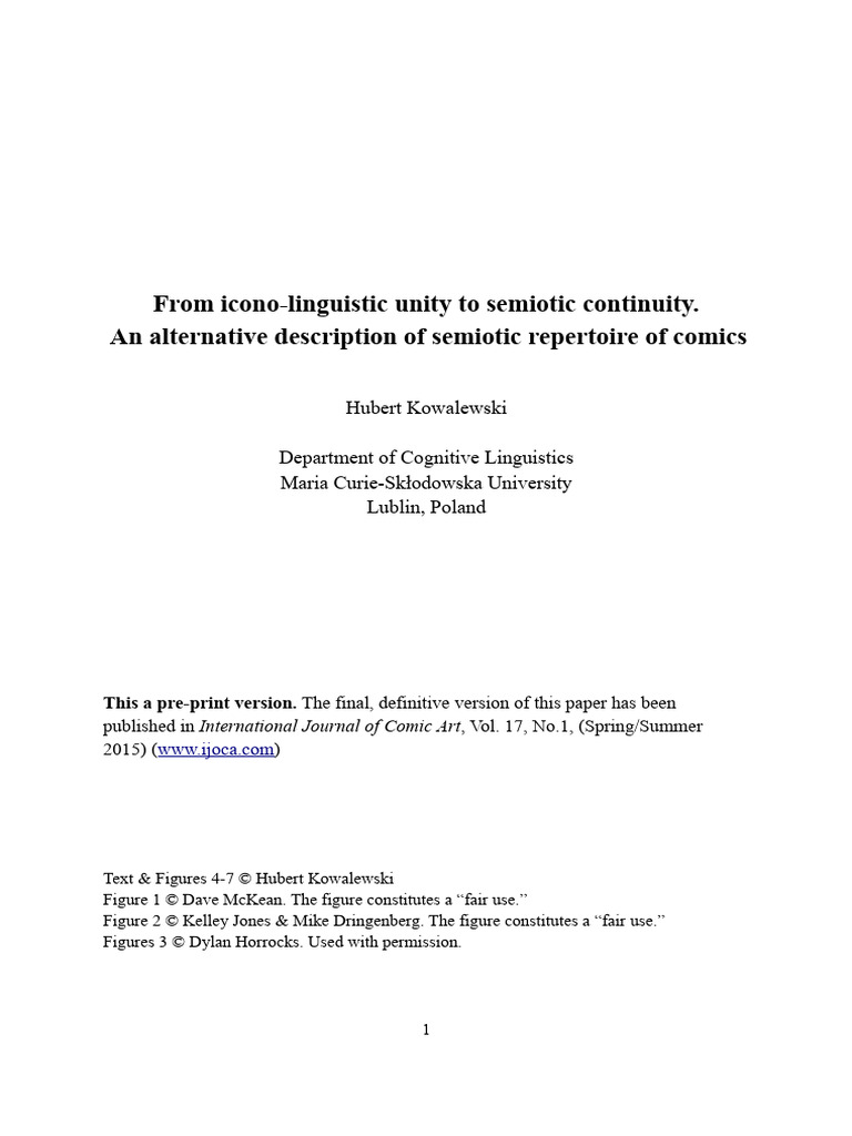 From icono linguistic unity to semiotic continuity an alternative