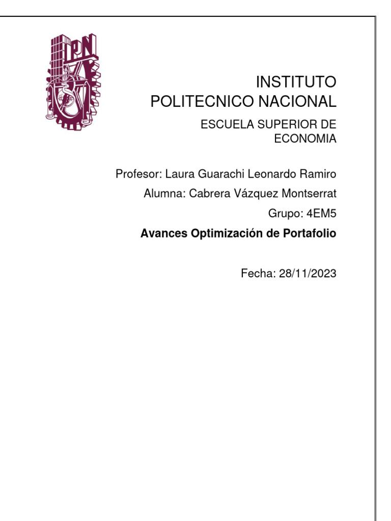 Optimización de Portafolios Inmobiliarios | PDF | Portafolio (Finanzas ...