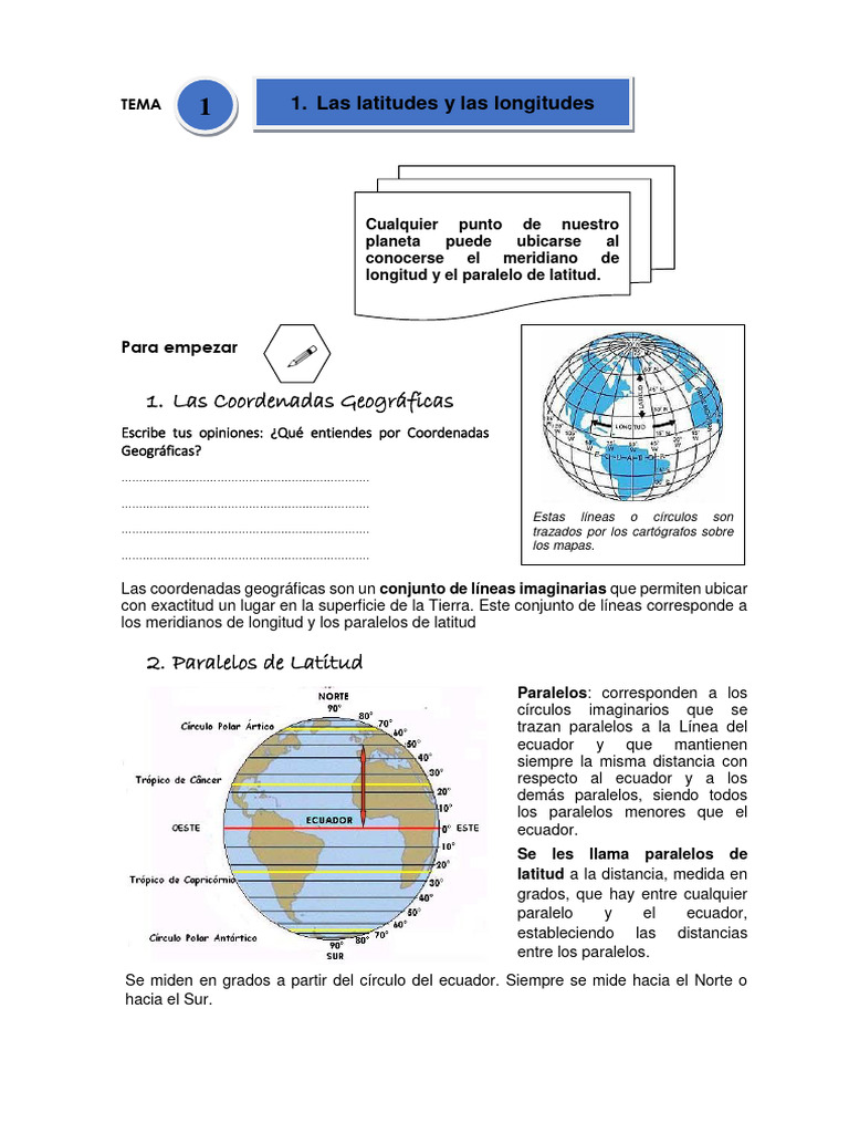 Latitudes y Longitudes | PDF | Ecuador | Esfera