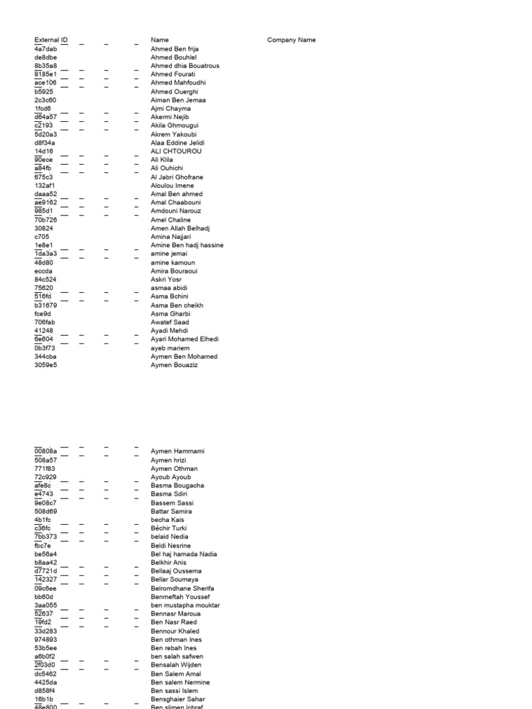 Partner External IDs List | PDF