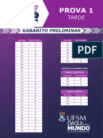 Gabarito Preliminar Processo Seletivo Seriado Prova 1 Ufsm 2024