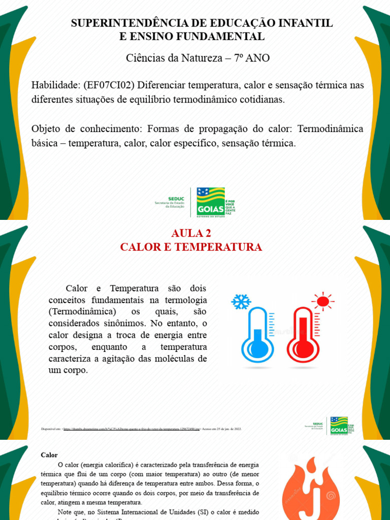 Calor e Temperatura no 7º Ano | PDF | Temperatura | Calor