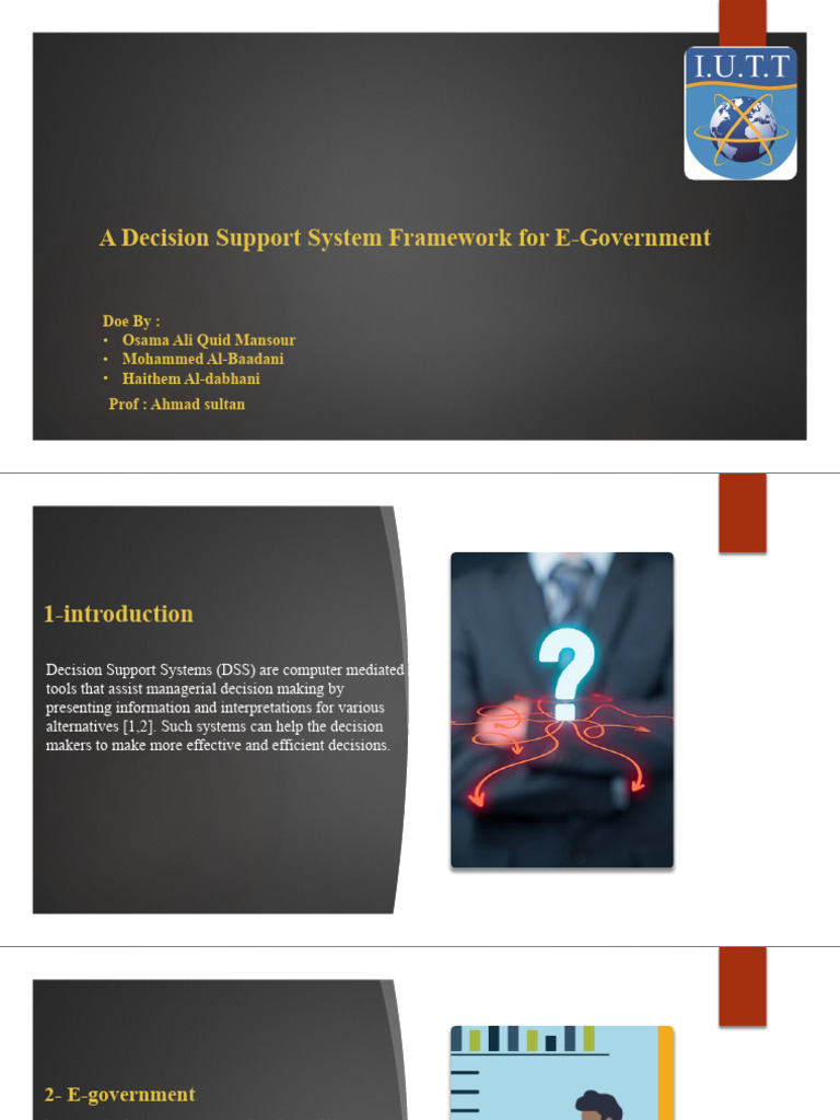 A Decision Support System Framework For E-Government | PDF | Human ...