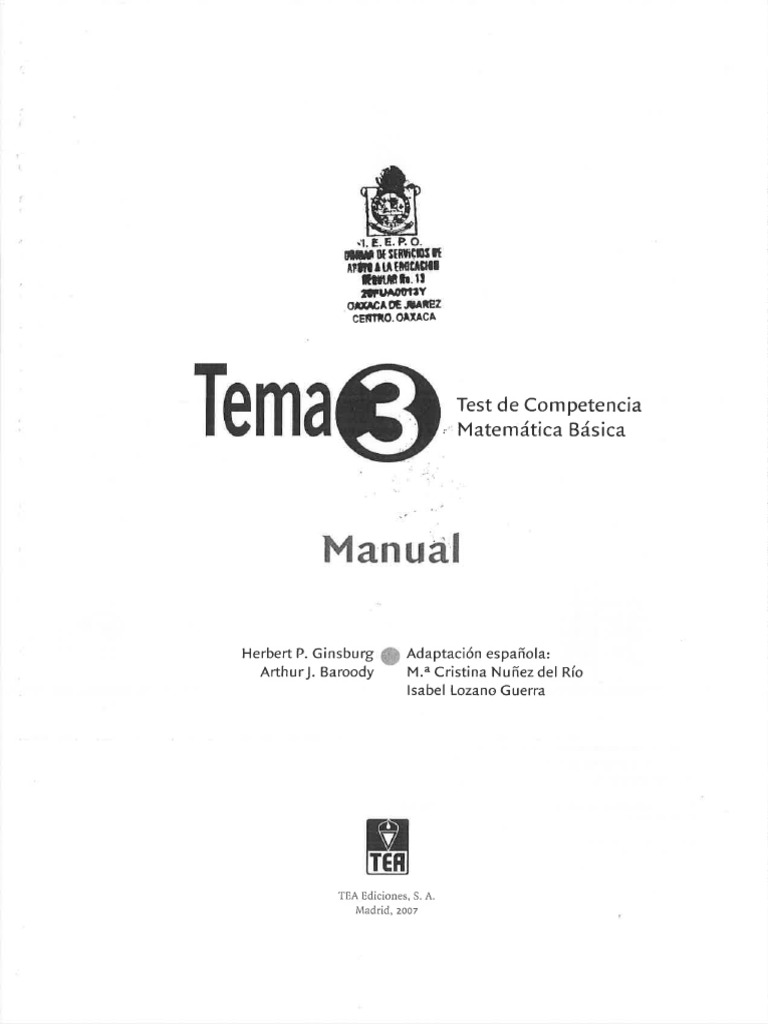 Tema 3 Test de Competencia Matematica Basika | PDF