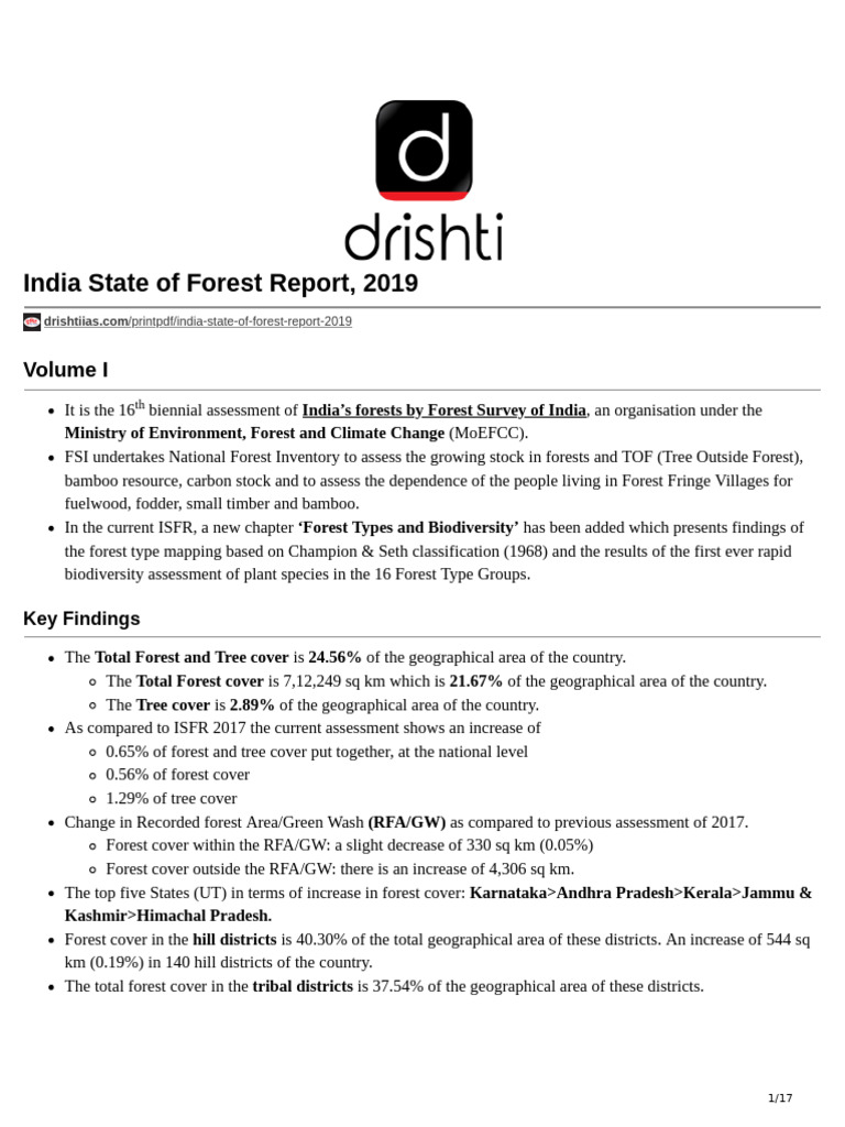 state of forest report 2019 | PDF | Mangrove | Forests
