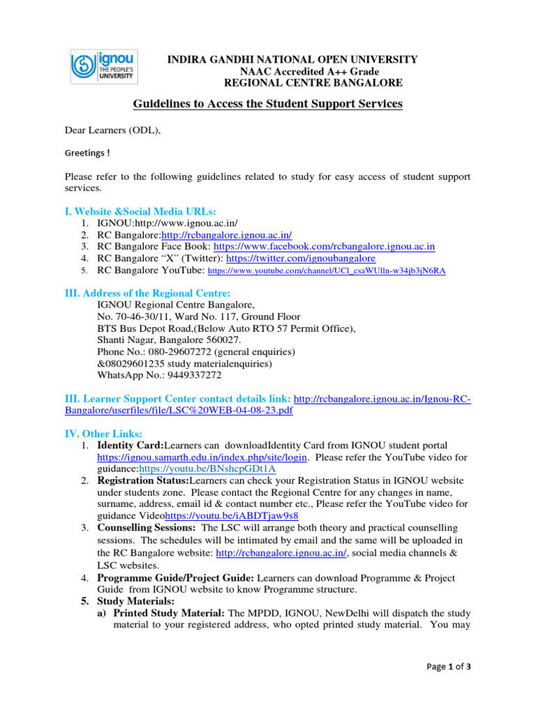 Guidelines To ODL Learners | PDF | Online And Offline | You Tube