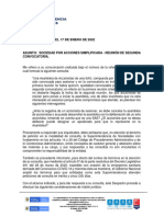 Supersociedades - OFICIO 220-0003854 DE 2022 - Reunión de Segunda Convocatoria