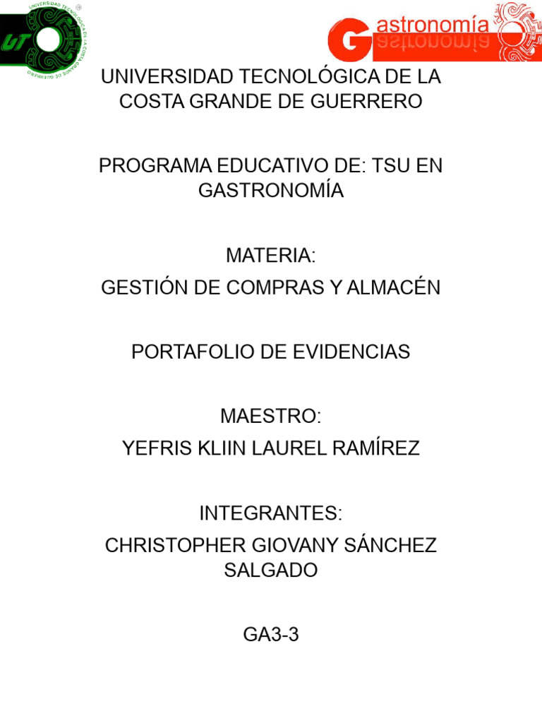 Portafolio de Gestion de Compras y Almacen II | PDF | Presupuesto ...