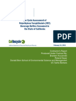 Life Cycle Assessment of Polyethylene Terephthalate (PET) Beverage Bottles Consumed in the State of California