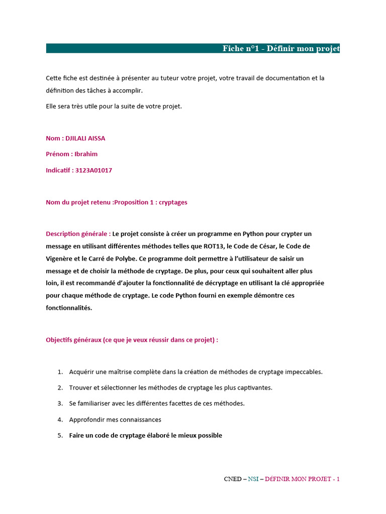 Projet de Cryptage en Python | PDF | Cryptage | Python (Langage de ...