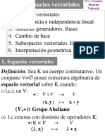 Espacios Vectoriales. Tema 4