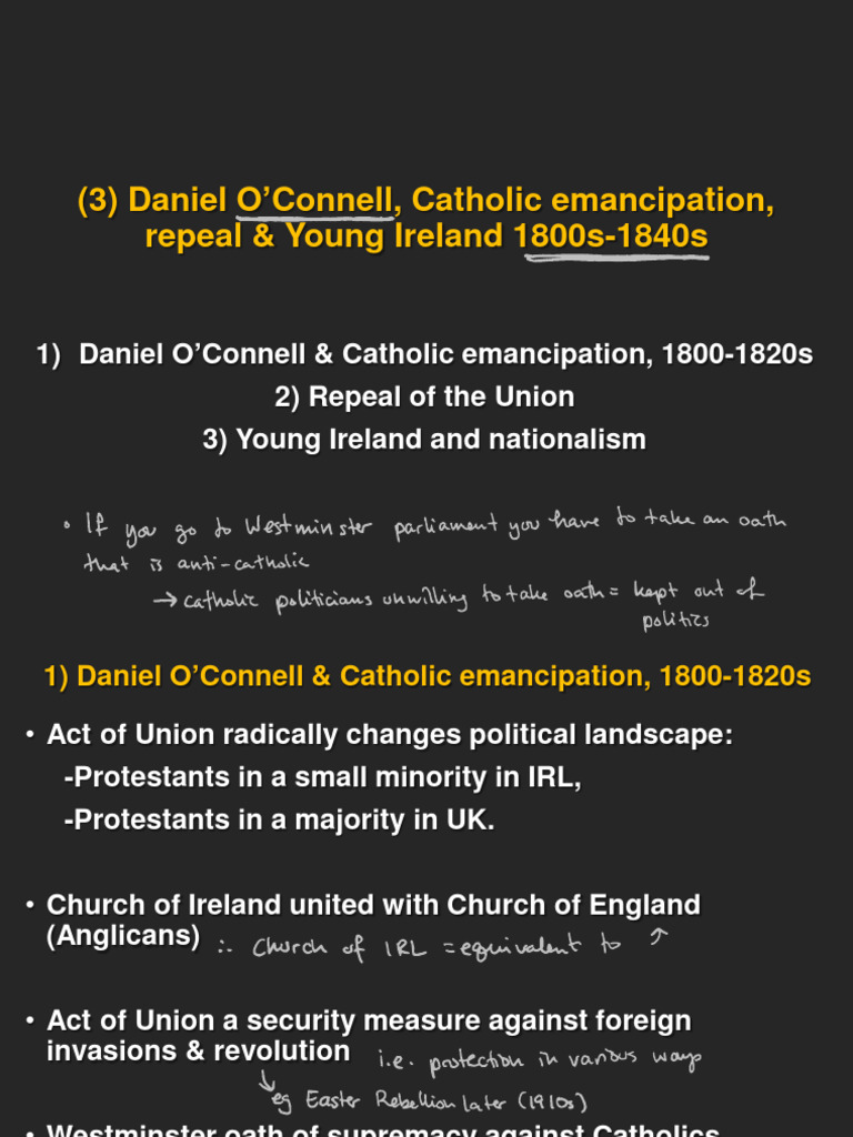 3 Daniel OConnell Catholic Emancipation Repeal Young Ireland 1800s