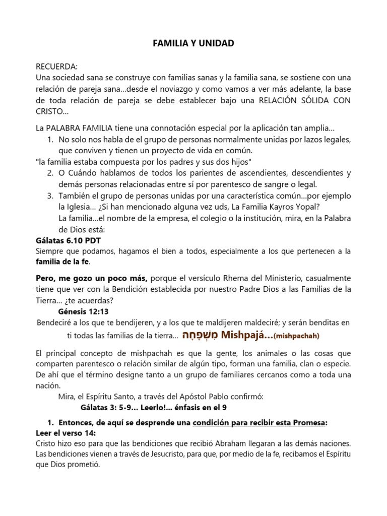 Unidad Familiar en Cristo | PDF | Cristo (título) | Iglesia cristiana