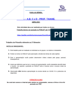 TRABALHO 1 ATIVIDADE DO 1EM - 2ºBIM - FILOSOFIA - Prof - TAIANE