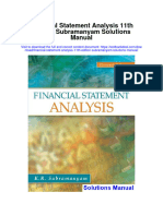 Instant Download Financial Statement Analysis 11th Edition Subramanyam Solutions Manual PDF Full Chapter