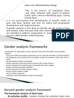 Gender Analysis and Mainstreaming