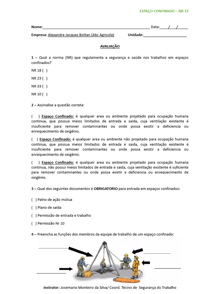 Segurança em Espaços Confinados - NR 33 | PDF | Segurança | Segurança e ...
