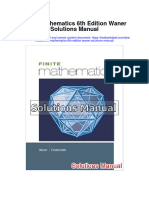 Instant Download Finite Mathematics 6th Edition Waner Solutions Manual PDF Full Chapter