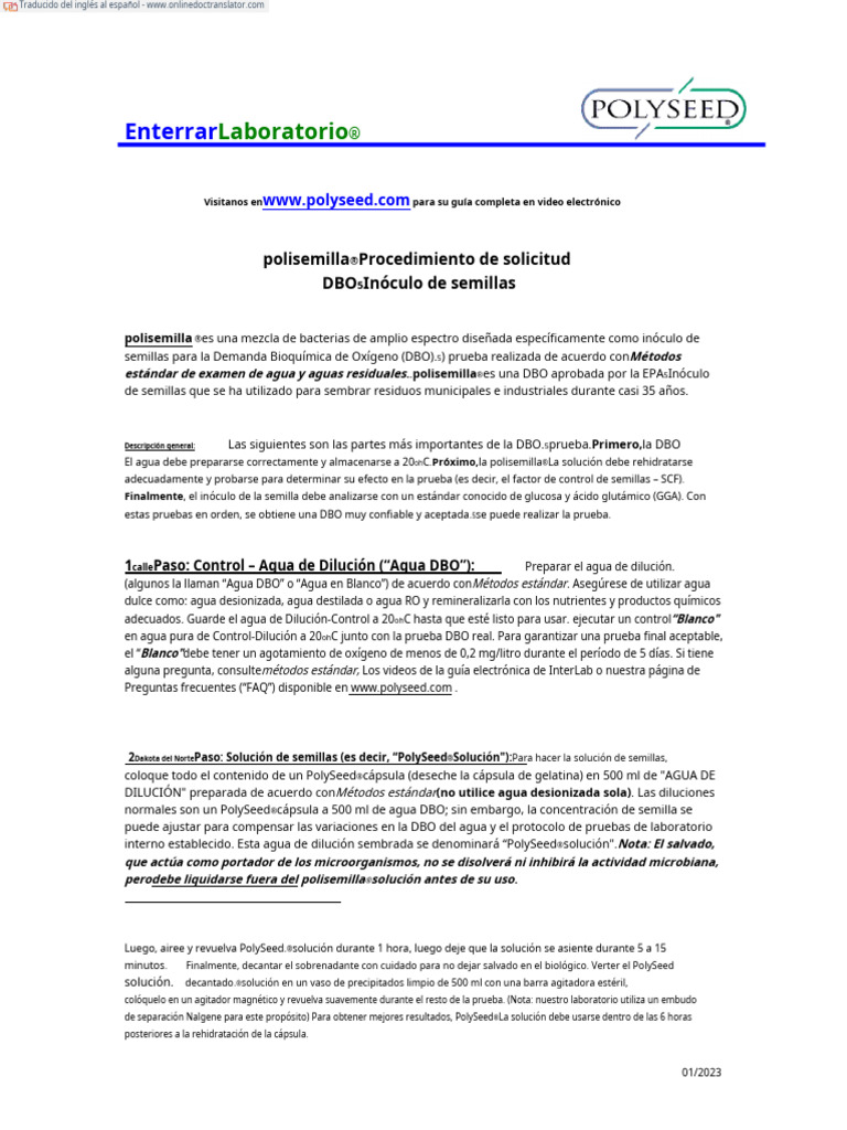 POLYSEED Application Procedure 2023.en - Es | PDF | Agua | Ciencias fisicas