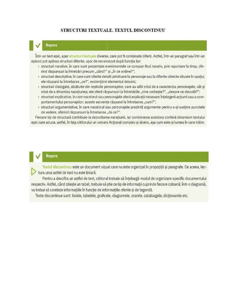 Structuri Textuale. Textul Discontinuu | PDF