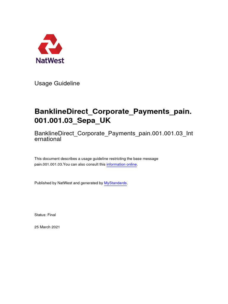 PAIN.001.001.03 Usage Guidelines | PDF | European Economic Area ...