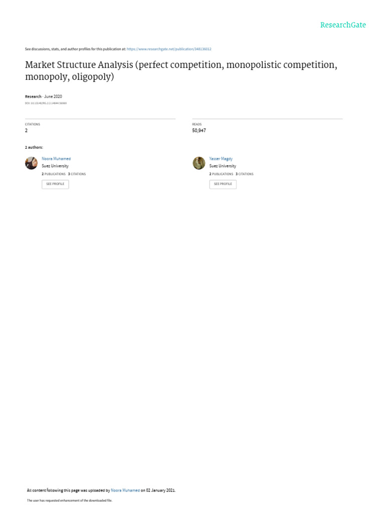 Market Structure Analysis 4 | PDF | Profit (Economics) | Monopoly