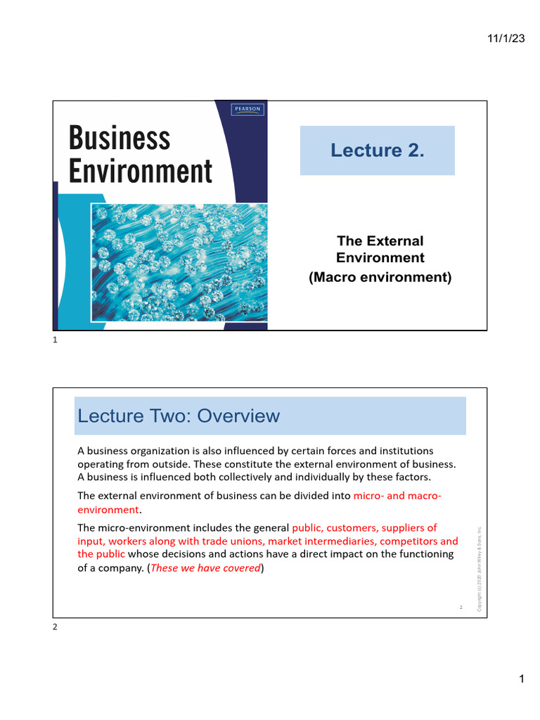 Introduction To Business Environment Analysis Pdf Economic System