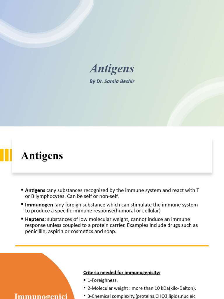 4.antigens Notes Power Point PDF Antigen Major