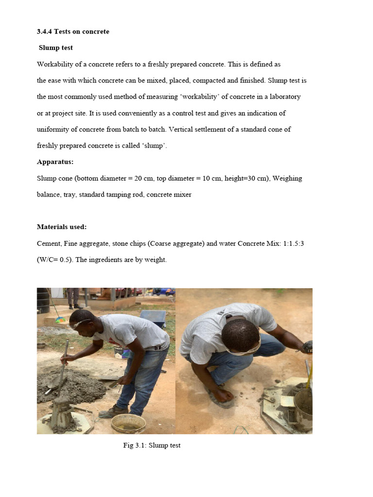Slump Test On Concrete | PDF