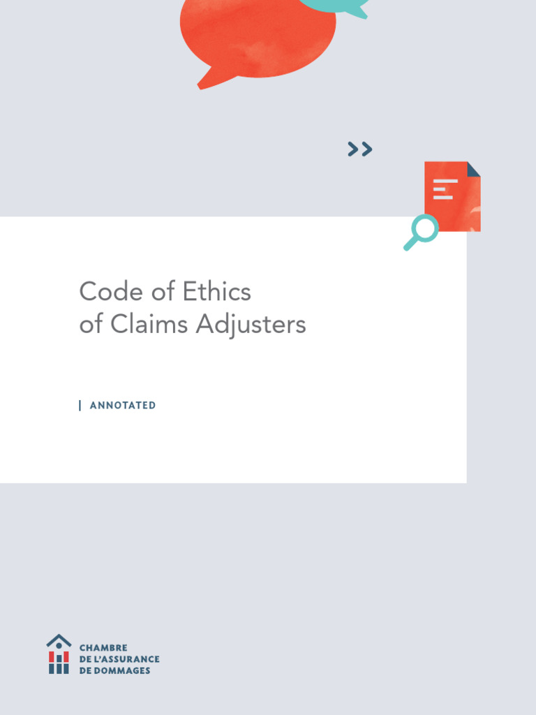 Code Ethics Claims Adjusters Annotated PDF Conflict Of Interest