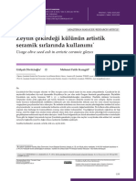 Zeytin Çekirdeği Artistik Seramik Sırlarında Kullanımı