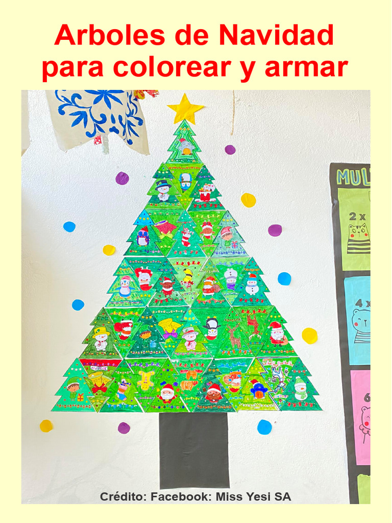 Arboles de Navidad para colorear y armar | PDF