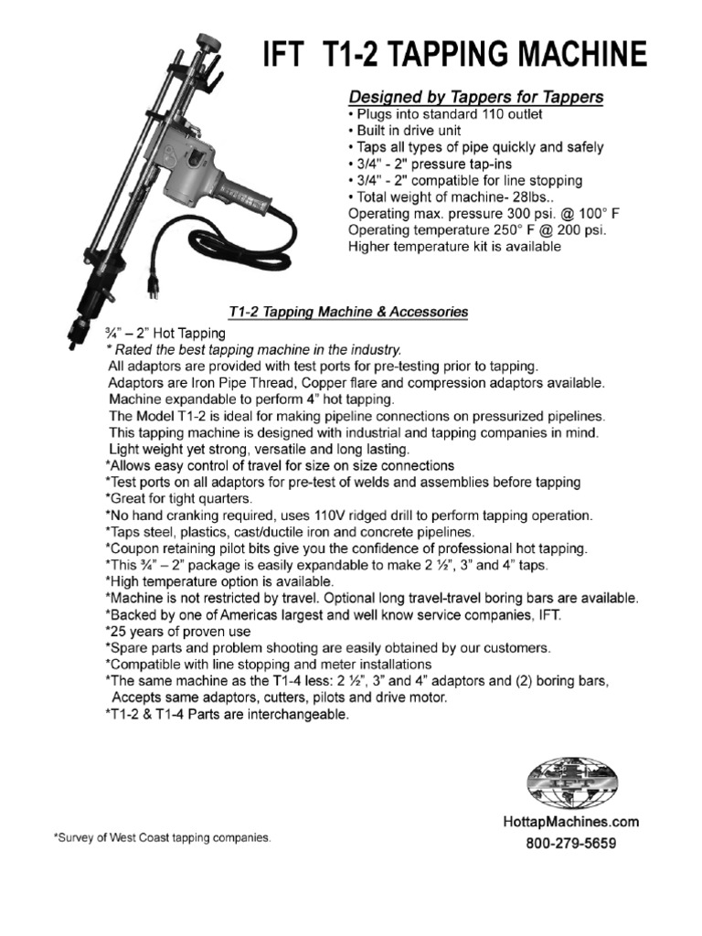 Wet Tap Drilling Machine PDF