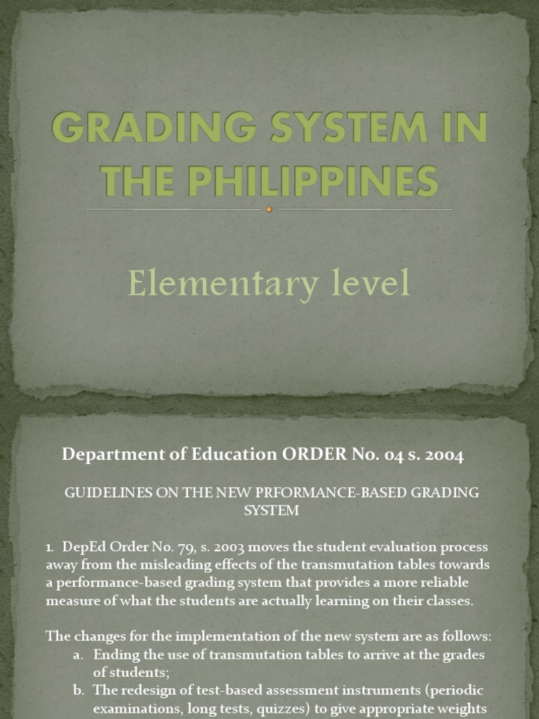 Grading System in The Philippines | PDF | Test (Assessment) | Quality ...