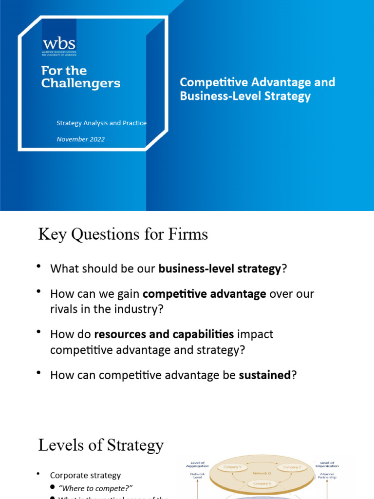 Business-Level Strategy Insights | PDF | Competitive Advantage ...